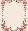 Charming Pink Floral Garland Frame Rug