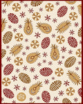 Crimson Brown Scattered Botanical Medallion Rug