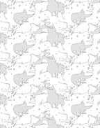 Minimalist Gray Elephant Sketch Repeat Rug