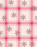 Pink Plaid Snowflake Scatter Rug