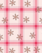 Pink Plaid Snowflake Scatter Rug