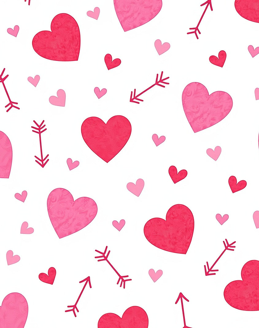 Pink Hearts and Arrows All Over Rug