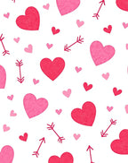 Pink Hearts and Arrows All Over Rug