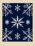 Navy White Snowflake Arrangement Rug