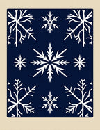 Navy White Snowflake Arrangement Rug