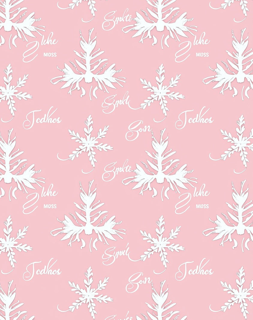 Pink White Snowflake Celebration Rug