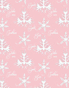 Pink White Snowflake Celebration Rug