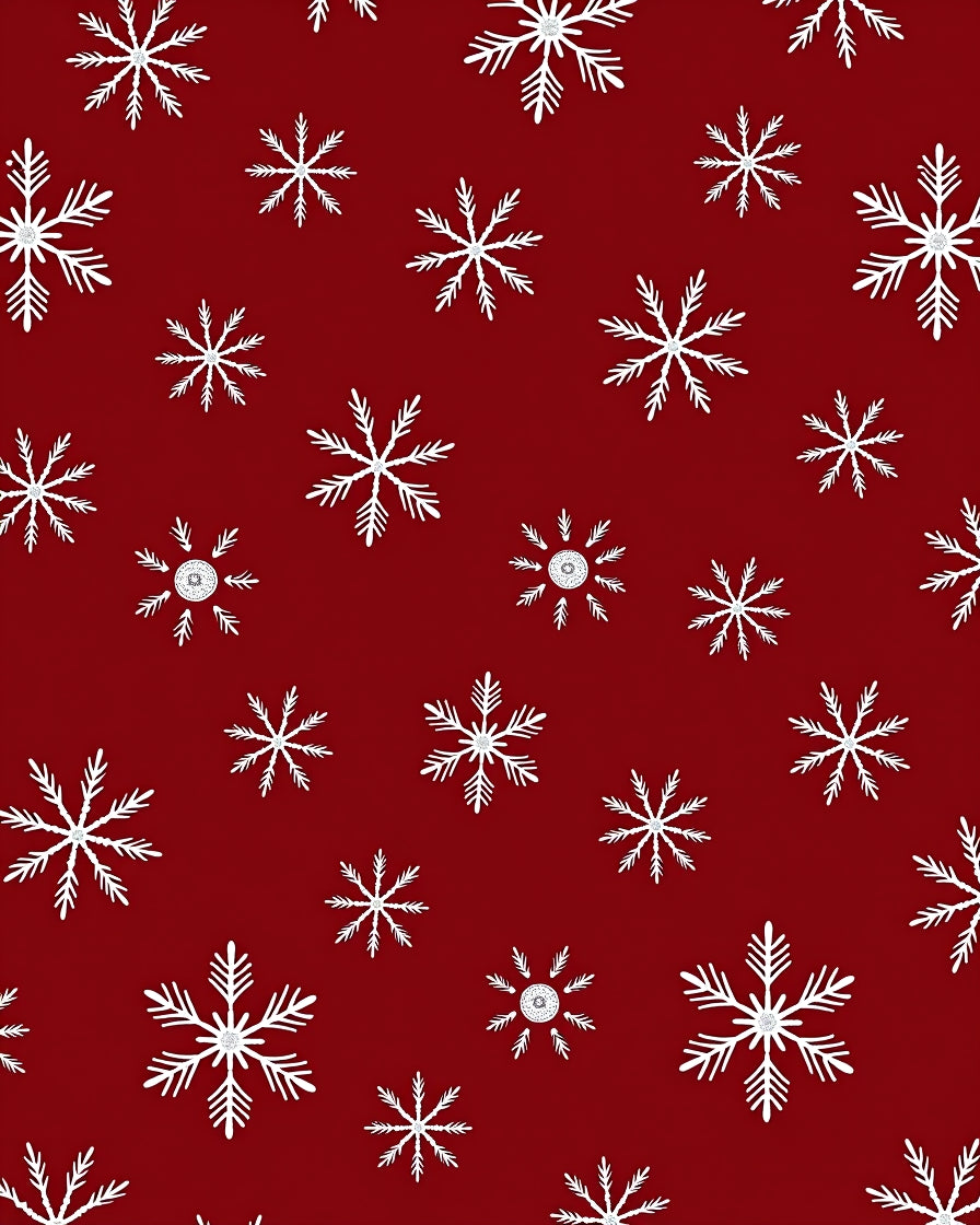 Crimson Winter Ice Crystal Scatter Rug