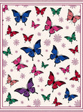 Multi-Colored Butterfly Garden Whimsy Rug