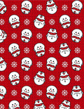 Festive Red Snowman Snowflake Collection Rug