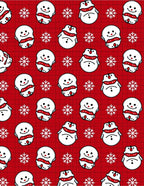 Festive Red Snowman Snowflake Collection Rug