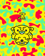 Playful Yellow Creature Blob Art Rug