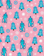 Whimsical Blue Creatures Christmas Trees Rug