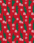 Red Evergreen Snowflake Scattering Rug