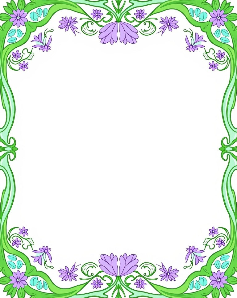 Art Nouveau Lilac Floral Vines Rug