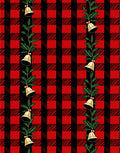 Red Black Buffalo Plaid Bells Garland Rug
