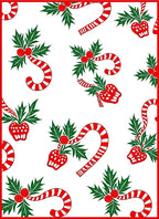 Festive Red White Candy Cane Holly Rug