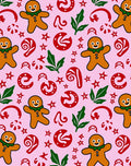 Pink Gingerbread Christmas Cookie Swirl Rug