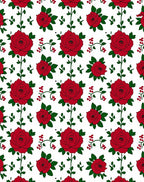 Red Rose Vine Garland Rug