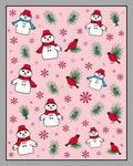 Pink Snowmen And Red Cardinals Rug