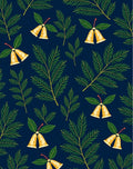 Navy Blue Holiday Bells Foliage Rug