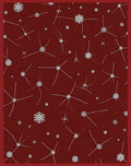 Crimson White Starburst Scatter Rug