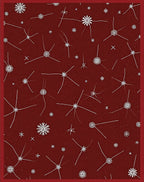 Crimson White Starburst Scatter Rug