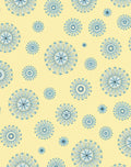 Pale Yellow Blue Floral Medallion Rug