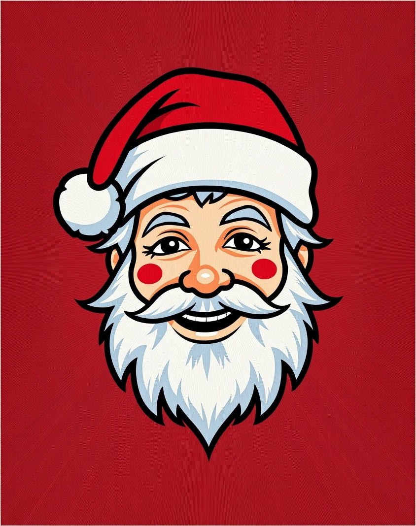 Cheery Red Santa Claus Face Rug