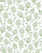 Spring Green Leafy Botanical Vine Rug