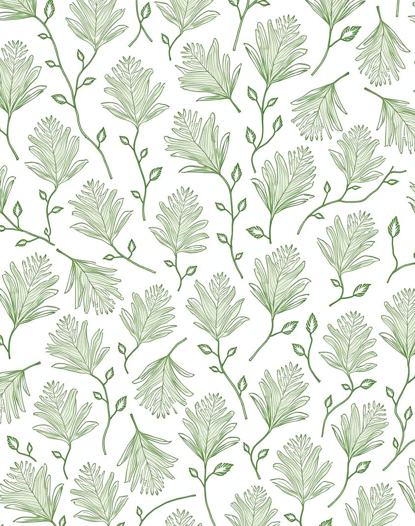 Spring Green Leafy Botanical Vine Rug