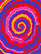Vibrant Psychedelic Swirl Rug