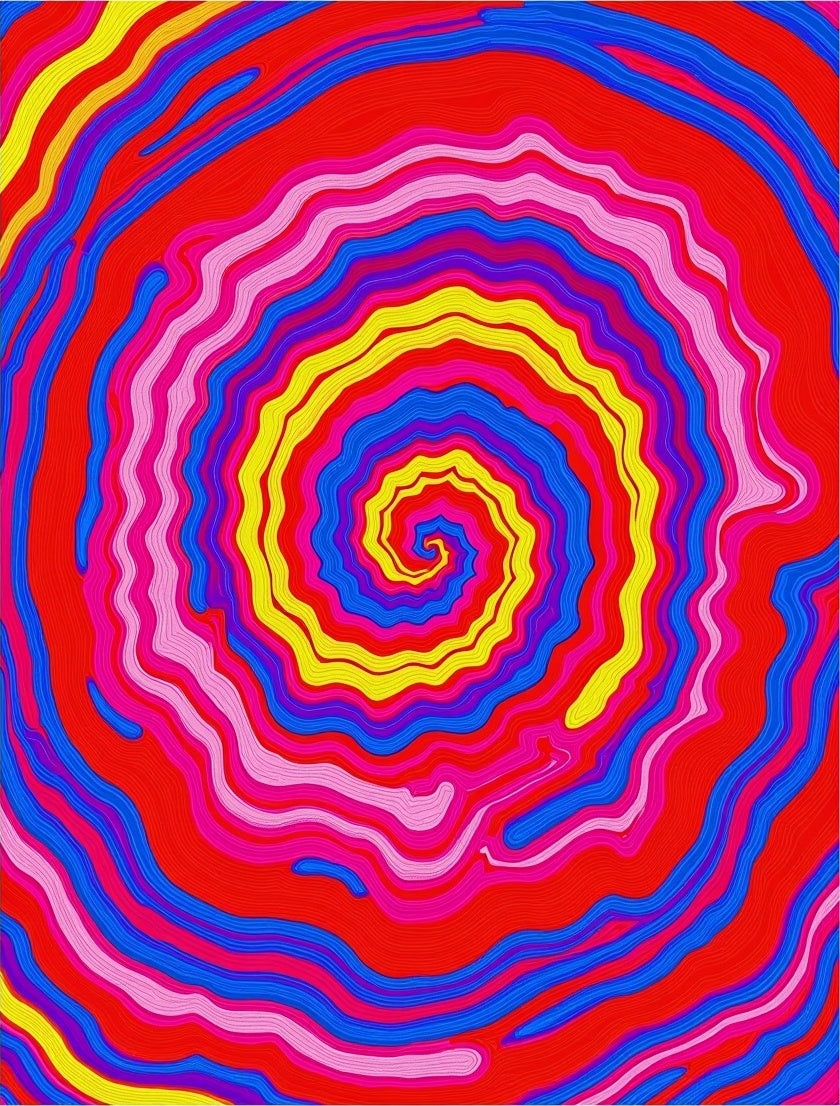 Vibrant Psychedelic Swirl Rug