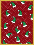 Festive Green Elf Hat Red Plaid Rug