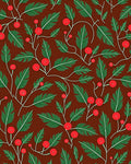 Crimson Berry Pine Branch Trail Rug