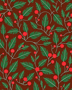 Crimson Berry Pine Branch Trail Rug