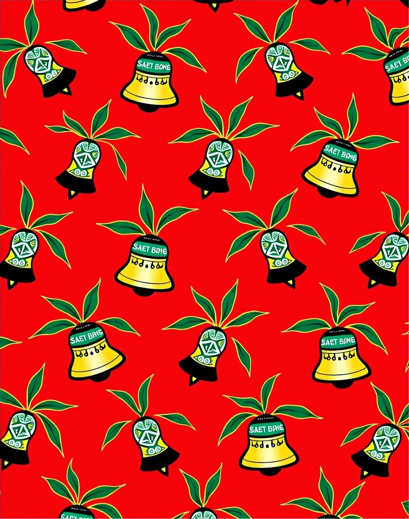 Festive Yellow Bell Foliage Scatter Rug