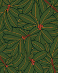 Deep Green Foliage Berry Branches Rug