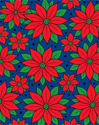 Bold Red Floral Poinsettia Garden Rug
