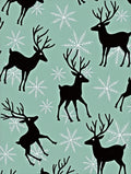 Arctic Black Reindeer Snowflakes Rug