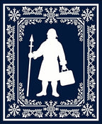 Navy White Winter Snowman Guard Rug