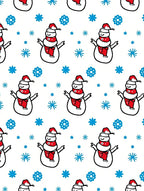 Happy Christmas Snowman Blue Flurry Rug
