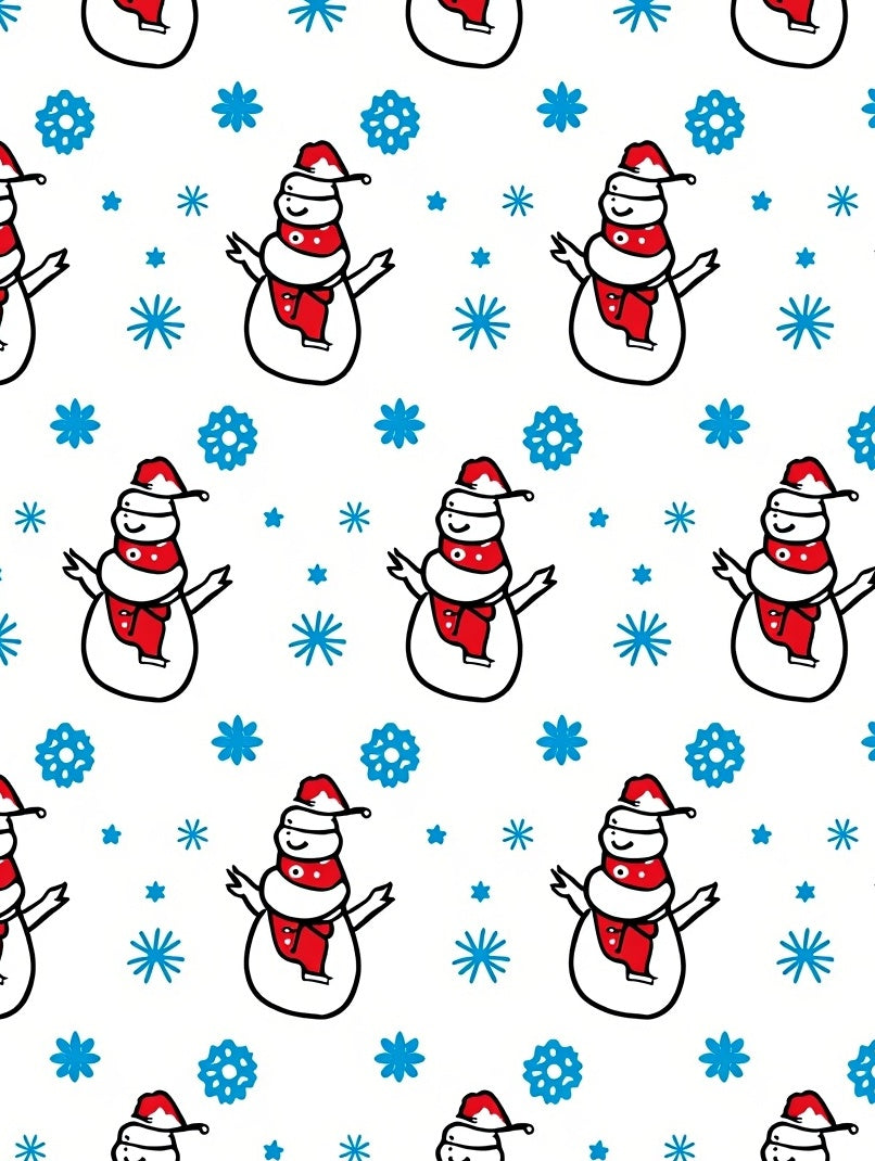 Happy Christmas Snowman Blue Flurry Rug