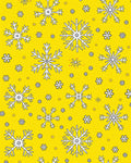 Whimsical Yellow Snowflakes Collage Rug