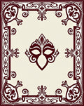 Deep Red Floral Mask Symmetry Rug