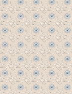 Beige Blue Floral Vine Sketch Rug