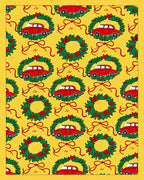 Red Car Wreath Festive Charm Rug