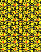 Yellow Black Red Pop Art Motif Rug