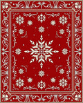 Crimson Snow Flake Medallion Border Rug