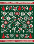 Festive Green Woodland Christmas Scene Rug